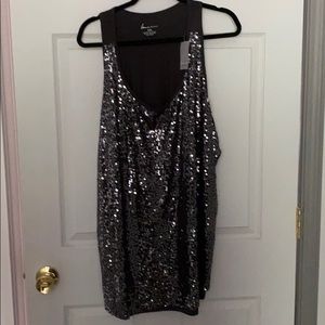 Black sequin tank top